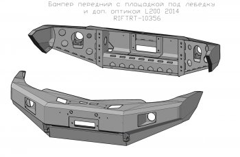 57 999 р. Бампер передний силовой РИФ Mitsubishi Pajero Sport PB дорестайлинг (2008-2013) (С дополнительными фарами и защитой бачка омывателя)  с доставкой в г. Майкоп. Увеличить фотографию 4