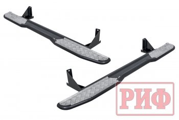 46 869 р. Защита порогов с подножкой РИФ Mitsubishi L200 4  дорестайлинг (2006-2014)  с доставкой в г. Майкоп. Увеличить фотографию 2