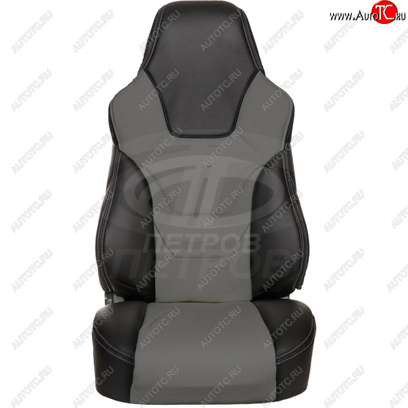 5 599 р. Чехлы (экокожа) ПЕТРОВ R.SPORT  Лада Веста ( 2180,  SW 2181) - Веста Кросс ( 2181,  2180) (черный/серый)  с доставкой в г. Майкоп