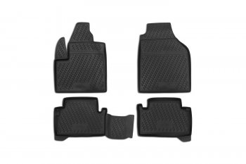 Коврики салона (полиуретан) Element Ford Transit Connect (2013-2018) (Чёрные)