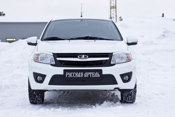 2 699 р. Комплект защиты (сетка и зимняя заглушка) в передний бампер Русская Артель Лада Гранта 2191 седан дорестайлинг  (2013-2017) (Поверхность текстурная)  с доставкой в г. Майкоп. Увеличить фотографию 2