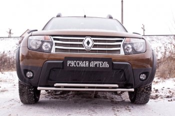 3 299 р. Комплект защиты (сетка и зимняя заглушка) в передний бампер (без дхо и без обвеса) Русская Артель Renault Duster HS дорестайлинг (2010-2015) (Поверхность текстурная)  с доставкой в г. Майкоп. Увеличить фотографию 2