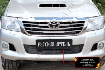 Комплект защиты (сетка и зимняя заглушка) в передний бампер Русская Артель Toyota Hilux AN20,AN30  2-ой рестайлинг (2011-2016) (Поверхность текстурная)