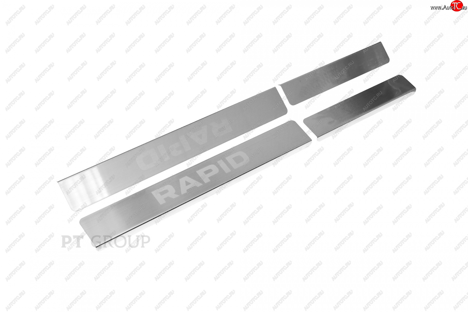 2 499 р. Пороги накладки Petroil Tuning Skoda Rapid MK2 (2019-2025) (полированная нержавейка)  с доставкой в г. Майкоп