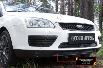 2 659 р. Защитная сетка решетки переднего бампера Русская Артель Ford Focus 2  седан дорестайлинг (2004-2008) (Поверхность текстурная)  с доставкой в г. Майкоп. Увеличить фотографию 2