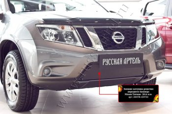 Комплект защиты (сетка и зимняя заглушка) в передний бампер Русская Артель Nissan Terrano D10 дорестайлинг (2013-2016) (Поверхность текстурная)