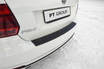 1 039 р. Накладка на задний бампер Petroil Tuning Volkswagen Polo 5 седан рестайлинг (2015-2020) (Текстурная поврехность)  с доставкой в г. Майкоп. Увеличить фотографию 2