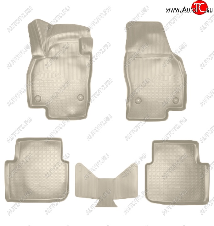 3 299 р. Коврики салонные Noplast (3D)  Skoda Scala (2019-2025) (Бежевые)  с доставкой в г. Майкоп