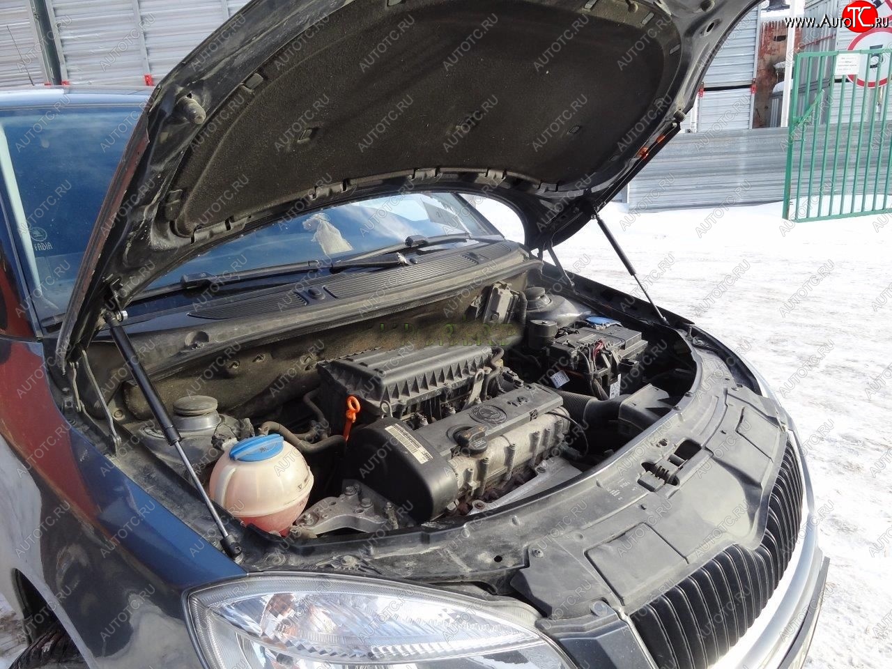 2 049 р. Упоры капота Russtal Skoda Fabia Mk2 хэтчбэк рестайлинг (2010-2014) (2 штуки)  с доставкой в г. Майкоп