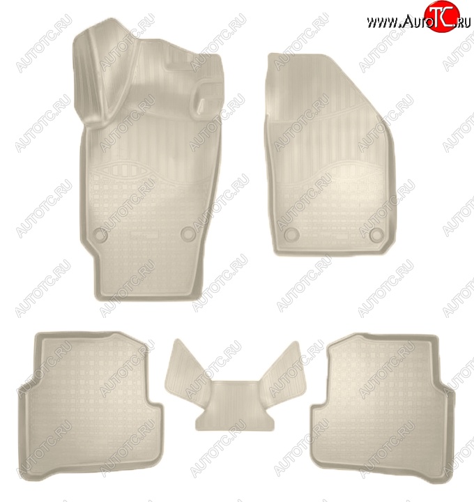 3 199 р. Коврики салонные Noplast (3D)  Skoda Fabia  Mk3 (2014-2018) универсал дорестайлинг, хэтчбэк дорестайлинг (Бежевые)  с доставкой в г. Майкоп