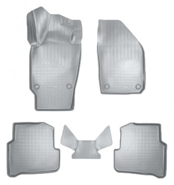 Коврики салонные Noplast (3D) Skoda Fabia  Mk3 (2014-2018) универсал дорестайлинг, хэтчбэк дорестайлинг (Серые)