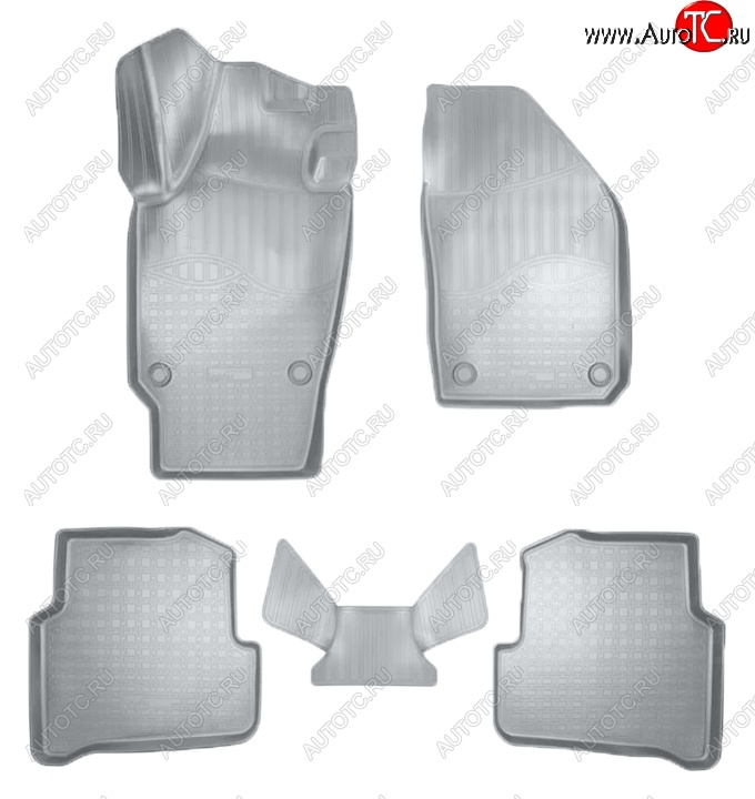 3 199 р. Коврики салонные Noplast (3D)  Skoda Fabia  Mk3 (2014-2018) универсал дорестайлинг, хэтчбэк дорестайлинг (Серые)  с доставкой в г. Майкоп