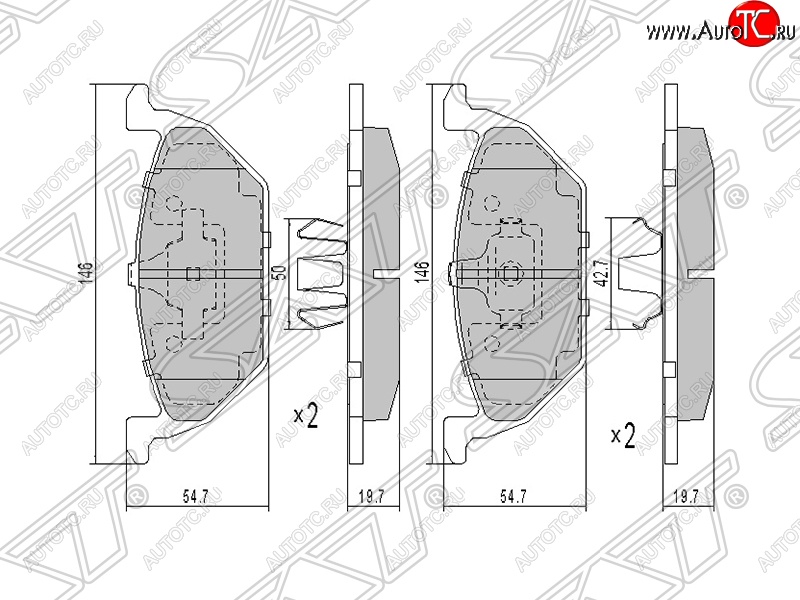 1 059 р. Колодки тормозные SAT (передние) Skoda Fabia Mk1 седан рестайлинг (2004-2008)  с доставкой в г. Майкоп