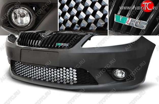 38 349 р. Передний бампер RS Style Skoda Fabia Mk2 хэтчбэк дорестайлинг (2007-2010) (Неокрашенный)  с доставкой в г. Майкоп