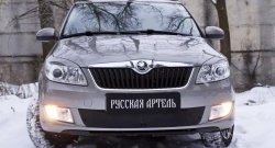 999 р. Зимняя заглушка решетки переднего бампера РА Skoda Fabia Mk2 хэтчбэк рестайлинг (2010-2014)  с доставкой в г. Майкоп. Увеличить фотографию 2