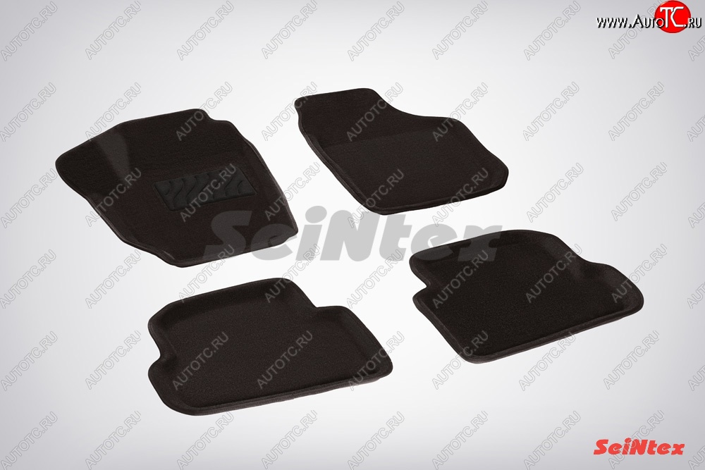 5 699 р. Износостойкие коврики в салон SeiNtex Premium 3D 4 шт. (ворсовые, черные) Skoda Fabia Mk2 универсал дорестайлинг (2007-2010)  с доставкой в г. Майкоп