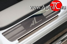 2 339 р. Комплект накладок на порожки автомобиля Novline Skoda Fabia Mk2 хэтчбэк дорестайлинг (2007-2010)  с доставкой в г. Майкоп
