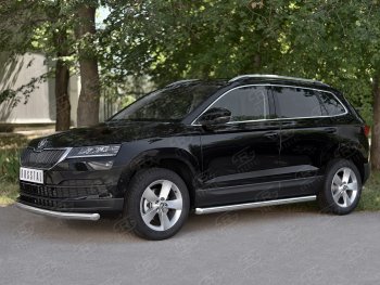 16 299 р. Защита переднего бампера (Ø63 мм, нержавейка) SLITKOFF Skoda Karoq NU7 дорестайлинг (2017-2021)  с доставкой в г. Майкоп. Увеличить фотографию 3