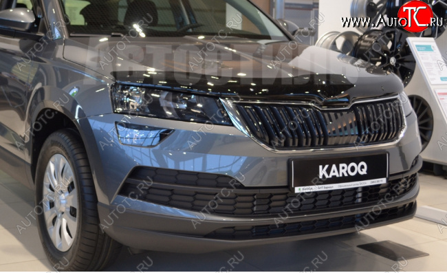 5 079 р. Дефлектор капота SIM Skoda Karoq NU7 дорестайлинг (2017-2021)  с доставкой в г. Майкоп