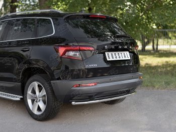 14 549 р. Защита заднего бампера (Ø42 мм, нержавейка) SLITKOFF  Skoda Karoq  NU7 (2017-2021) дорестайлинг  с доставкой в г. Майкоп. Увеличить фотографию 2