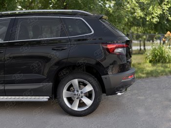 14 549 р. Защита заднего бампера (Ø42 мм, нержавейка) SLITKOFF  Skoda Karoq  NU7 (2017-2021) дорестайлинг  с доставкой в г. Майкоп. Увеличить фотографию 3