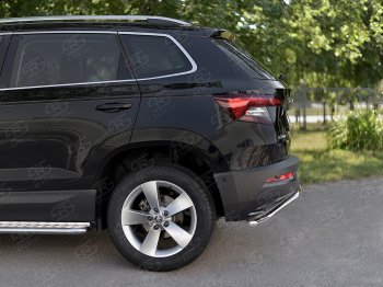 14 999 р. Защита заднего бампера (Ø42 мм волна, нержавейка) SLITKOFF  Skoda Karoq  NU7 (2017-2021) дорестайлинг  с доставкой в г. Майкоп. Увеличить фотографию 3