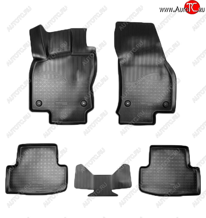 2 139 р. Коврики салонные Noplast (3D)  Skoda Karoq  NU7 (2017-2025) дорестайлинг, рестайлинг (Черные)  с доставкой в г. Майкоп