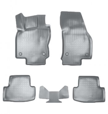 Коврики салонные Noplast (3D) Skoda Karoq  NU7 (2017-2025) дорестайлинг, рестайлинг (Серые)