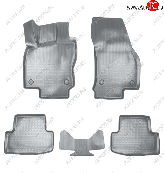 2 759 р. Коврики салонные Noplast (3D)  Skoda Karoq  NU7 (2017-2025) дорестайлинг, рестайлинг (Серые)  с доставкой в г. Майкоп