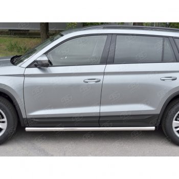 19 999 р. Пороги труба d63 (v3) SLITKOFF  Skoda Kodiaq  NU7 (2017-2021) дорестайлинг  с доставкой в г. Майкоп. Увеличить фотографию 2