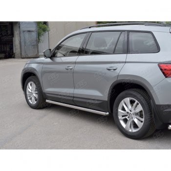 19 999 р. Пороги труба d63 (v3) SLITKOFF  Skoda Kodiaq  NU7 (2017-2021) дорестайлинг  с доставкой в г. Майкоп. Увеличить фотографию 3