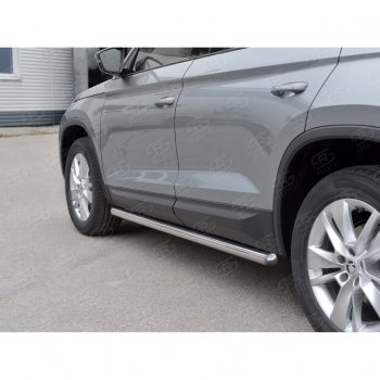 19 999 р. Пороги труба d63 (v3) SLITKOFF  Skoda Kodiaq  NU7 (2017-2021) дорестайлинг  с доставкой в г. Майкоп. Увеличить фотографию 4