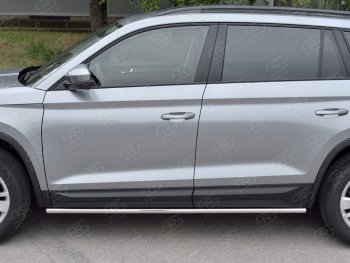 17 999 р. Защита порогов SLITKOFF из круглой трубы диаметром 42 мм v3  Skoda Kodiaq  NU7 (2017-2021) дорестайлинг  с доставкой в г. Майкоп. Увеличить фотографию 3