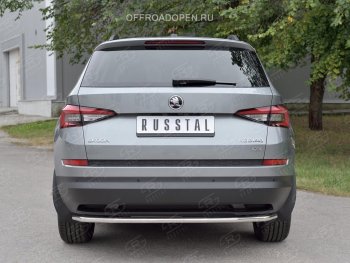15 749 р. Защита заднего бампера (Ø42 мм, нержавейка) SLITKOFF  Skoda Kodiaq  NU7 (2017-2021) дорестайлинг  с доставкой в г. Майкоп. Увеличить фотографию 2