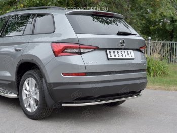 15 749 р. Защита заднего бампера (Ø42 мм, нержавейка) SLITKOFF  Skoda Kodiaq  NU7 (2017-2021) дорестайлинг  с доставкой в г. Майкоп. Увеличить фотографию 3
