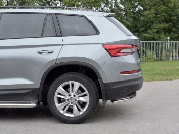 15 749 р. Защита заднего бампера (Ø42 мм, нержавейка) SLITKOFF  Skoda Kodiaq  NU7 (2017-2021) дорестайлинг  с доставкой в г. Майкоп. Увеличить фотографию 4
