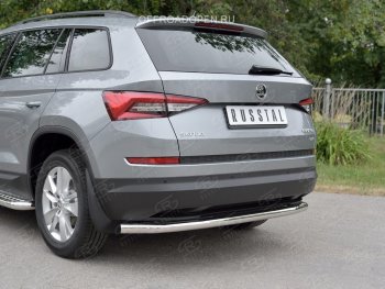 16 999 р. Защита заднего бампера (Ø63 мм, нержавейка) SLITKOFF Skoda Kodiaq NU7 дорестайлинг (2017-2021)  с доставкой в г. Майкоп. Увеличить фотографию 4