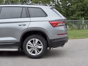 13 849 р. Защита заднего бампера (Ø42 мм, уголки, нержавейка) SLITKOFF Skoda Kodiaq NU7 дорестайлинг (2017-2021)  с доставкой в г. Майкоп. Увеличить фотографию 2