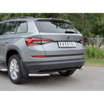 16 349 р. Защита заднего бампера (Ø63 мм уголки, нержавейка) SLITKOFF Skoda Kodiaq NU7 дорестайлинг (2017-2021)  с доставкой в г. Майкоп. Увеличить фотографию 4