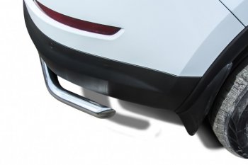 11 649 р. Защита заднего бампера Slitkoff (Ø 57 мм, с гибами)  Skoda Kodiaq  NU7 (2017-2021) дорестайлинг (Нержавеющая сталь)  с доставкой в г. Майкоп. Увеличить фотографию 3