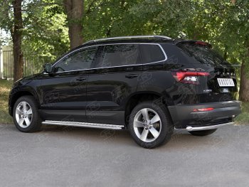 15 249 р. Защита заднего бампера (Ø63 мм, нержавейка) SLITKOFF Skoda Kodiaq NU7 дорестайлинг (2017-2021)  с доставкой в г. Майкоп. Увеличить фотографию 4
