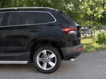 15 249 р. Защита заднего бампера (Ø63 мм, нержавейка) SLITKOFF Skoda Kodiaq NU7 дорестайлинг (2017-2021)  с доставкой в г. Майкоп. Увеличить фотографию 3