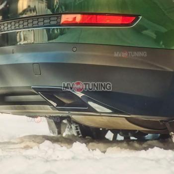 5 399 р. Имитация насадок глушителя MV-Tuning  Skoda Kodiaq  NU7 (2017-2021) дорестайлинг (BLACK (чёрный глянец))  с доставкой в г. Майкоп. Увеличить фотографию 4