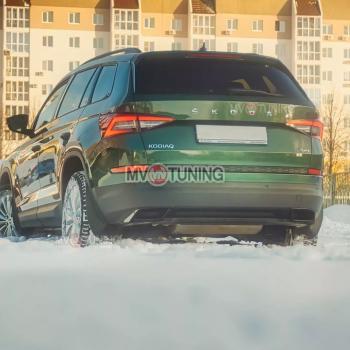 5 399 р. Имитация насадок глушителя MV-Tuning  Skoda Kodiaq  NU7 (2017-2021) дорестайлинг (SPACE GRAY (серый глянец))  с доставкой в г. Майкоп. Увеличить фотографию 4