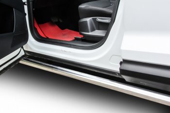 15 849 р. Защита порогов Slitkoff (Ø 57 мм, труба)  Skoda Kodiaq  NU7 (2017-2021) дорестайлинг (Нержавеющая сталь)  с доставкой в г. Майкоп. Увеличить фотографию 2