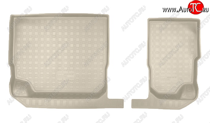 919 р. Коврики салонные Noplast (3D, 3 ряд)  Skoda Kodiaq  NU7 (2017-2021) дорестайлинг (Бежевые)  с доставкой в г. Майкоп