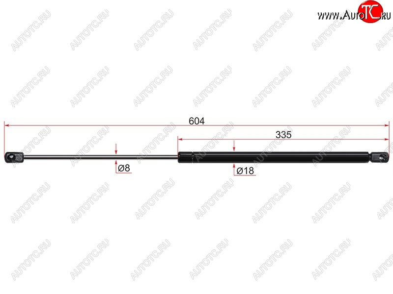 599 р. Газовый упор крышки багажника SAT  Skoda Octavia  A5 (2004-2013) дорестайлинг лифтбэк, лифтбэк рестайлинг  с доставкой в г. Майкоп