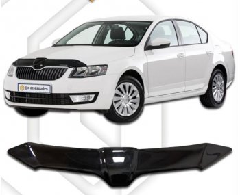 Дефлектор капота CA-Plastiс Skoda Octavia A7 дорестайлинг лифтбэк (2012-2017)