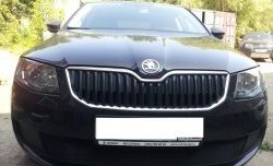 1 299 р. Сетка (для комплектации Active) на бампер Russtal (черная) Skoda Octavia A7 дорестайлинг лифтбэк (2012-2017)  с доставкой в г. Майкоп. Увеличить фотографию 2