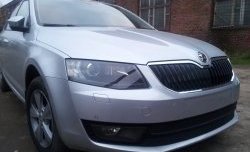 2 569 р. Сетка (для комплектации Ambition, Elegance) на бампер Russtal (черная) Skoda Octavia A7 дорестайлинг лифтбэк (2012-2017)  с доставкой в г. Майкоп. Увеличить фотографию 3